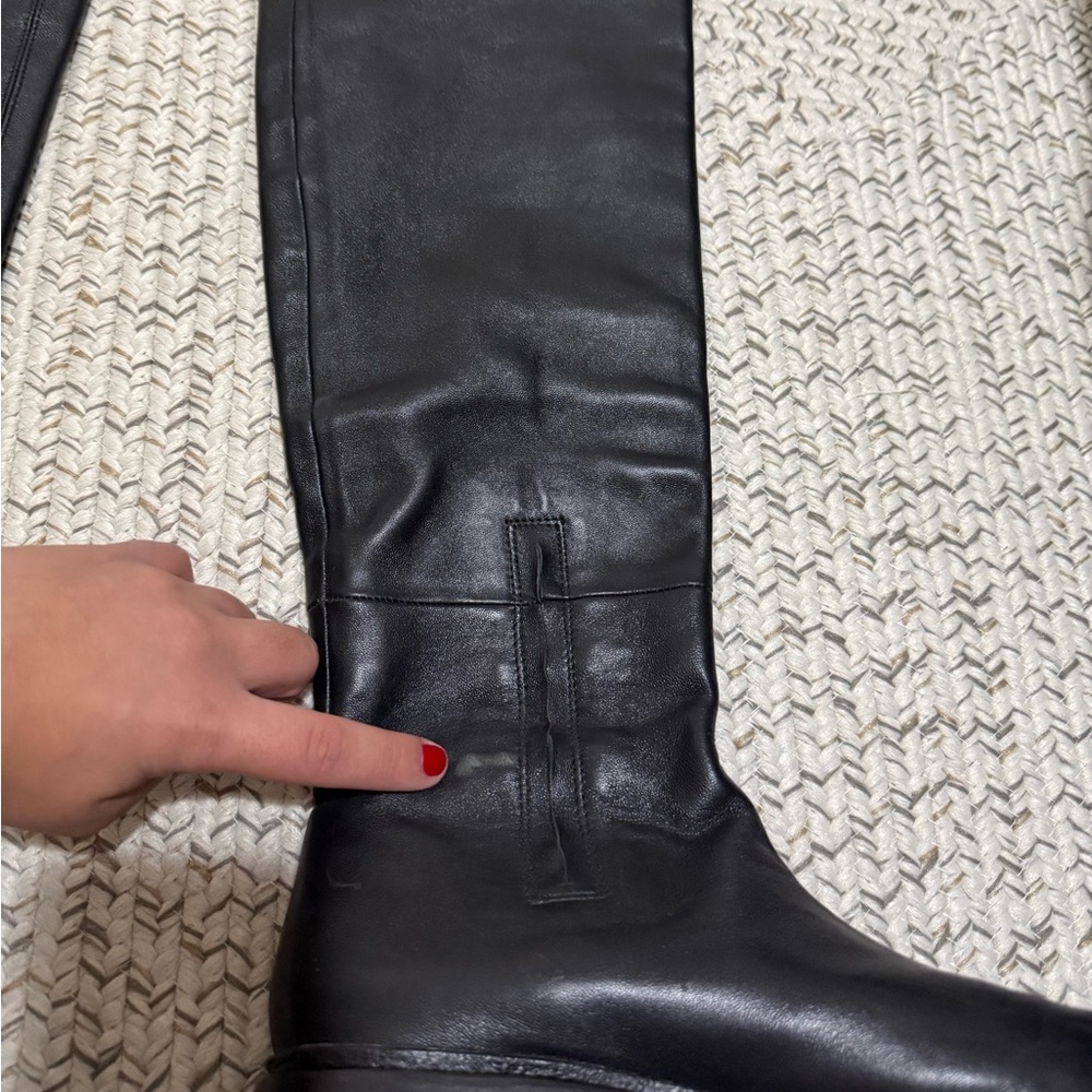 Vince Rune Leather Slouch Knee High Lug Sole Boots - Picture 13 of 15